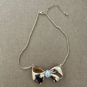 Womens gold bow necklace